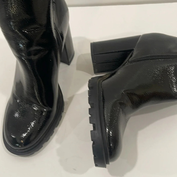 Forever21 black faux platform ankle booting size 8 - Picture 11 of 16